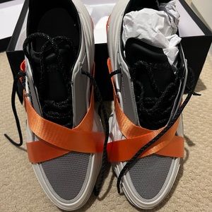 Balmain b-bold gray orange sneakers